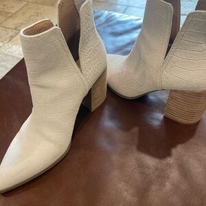Steve Madden White Ankle Booties